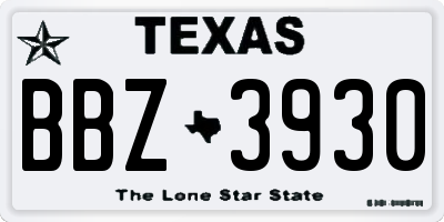 TX license plate BBZ3930