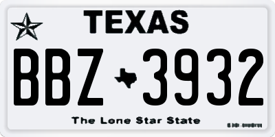 TX license plate BBZ3932
