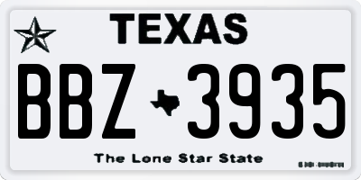 TX license plate BBZ3935