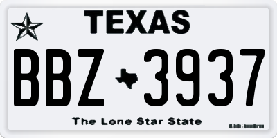 TX license plate BBZ3937