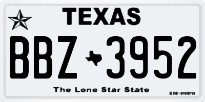 TX license plate BBZ3952