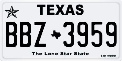 TX license plate BBZ3959