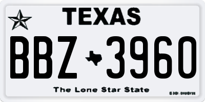 TX license plate BBZ3960