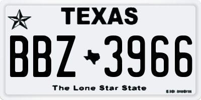 TX license plate BBZ3966