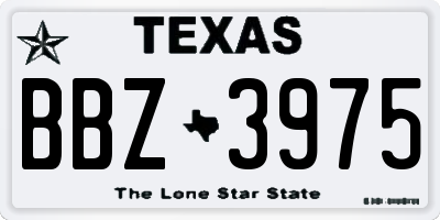 TX license plate BBZ3975