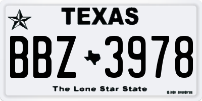 TX license plate BBZ3978