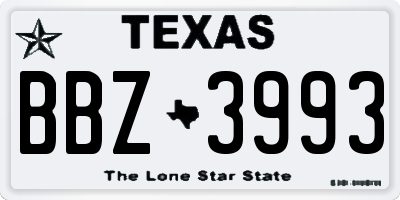TX license plate BBZ3993