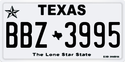 TX license plate BBZ3995