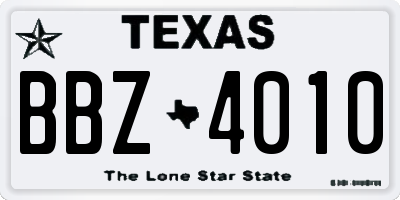 TX license plate BBZ4010