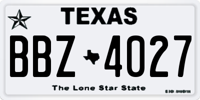 TX license plate BBZ4027