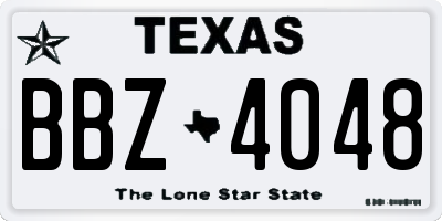 TX license plate BBZ4048