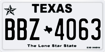 TX license plate BBZ4063