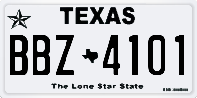 TX license plate BBZ4101