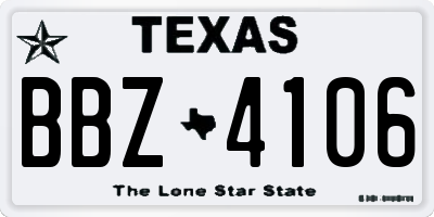 TX license plate BBZ4106