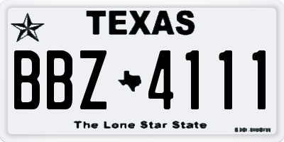 TX license plate BBZ4111