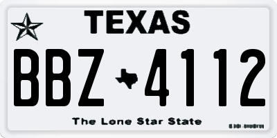 TX license plate BBZ4112