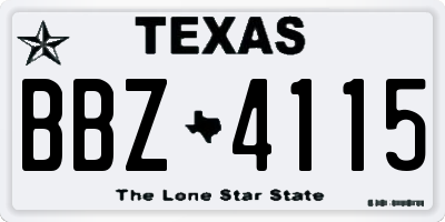 TX license plate BBZ4115