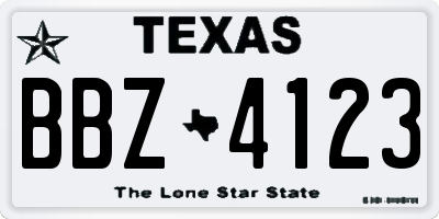 TX license plate BBZ4123