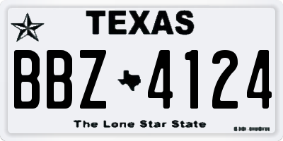 TX license plate BBZ4124