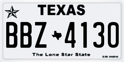 TX license plate BBZ4130