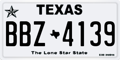 TX license plate BBZ4139