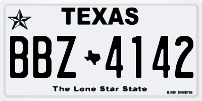 TX license plate BBZ4142