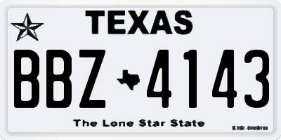 TX license plate BBZ4143