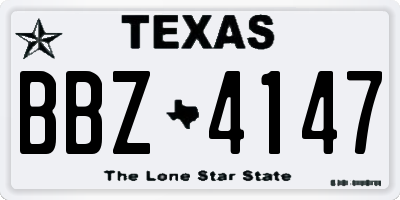 TX license plate BBZ4147
