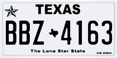 TX license plate BBZ4163