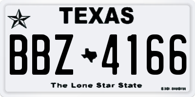 TX license plate BBZ4166