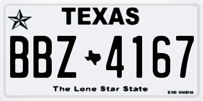 TX license plate BBZ4167