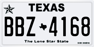 TX license plate BBZ4168