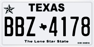 TX license plate BBZ4178