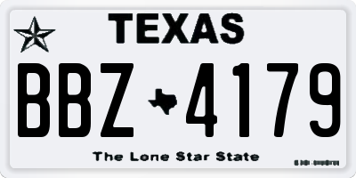 TX license plate BBZ4179