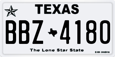 TX license plate BBZ4180
