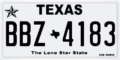 TX license plate BBZ4183