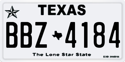 TX license plate BBZ4184