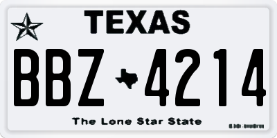 TX license plate BBZ4214