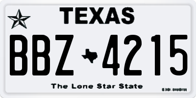 TX license plate BBZ4215
