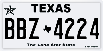 TX license plate BBZ4224