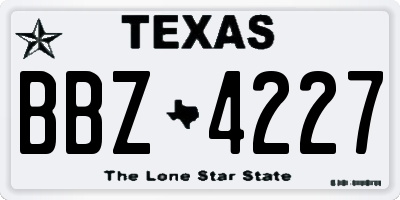 TX license plate BBZ4227