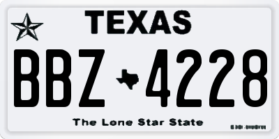 TX license plate BBZ4228