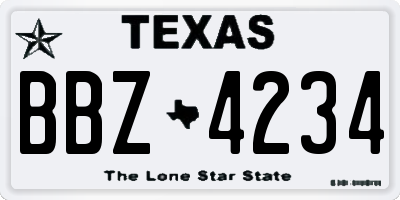 TX license plate BBZ4234