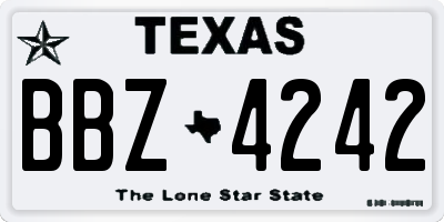 TX license plate BBZ4242