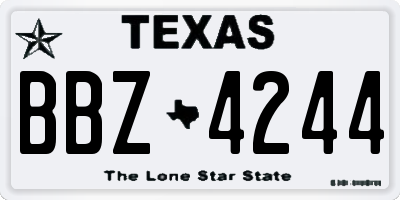 TX license plate BBZ4244
