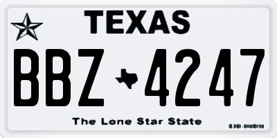 TX license plate BBZ4247