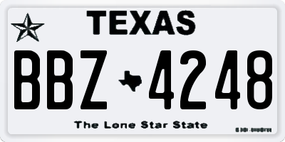 TX license plate BBZ4248