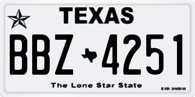 TX license plate BBZ4251