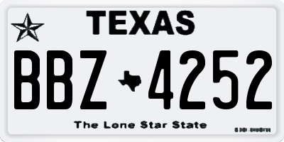 TX license plate BBZ4252