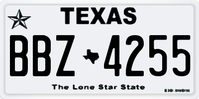 TX license plate BBZ4255